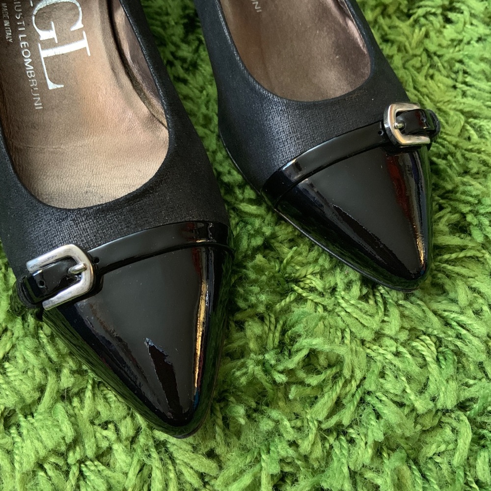 AGL Belted Block Heel Leather Pump Size 6 - Picture 3 of 8